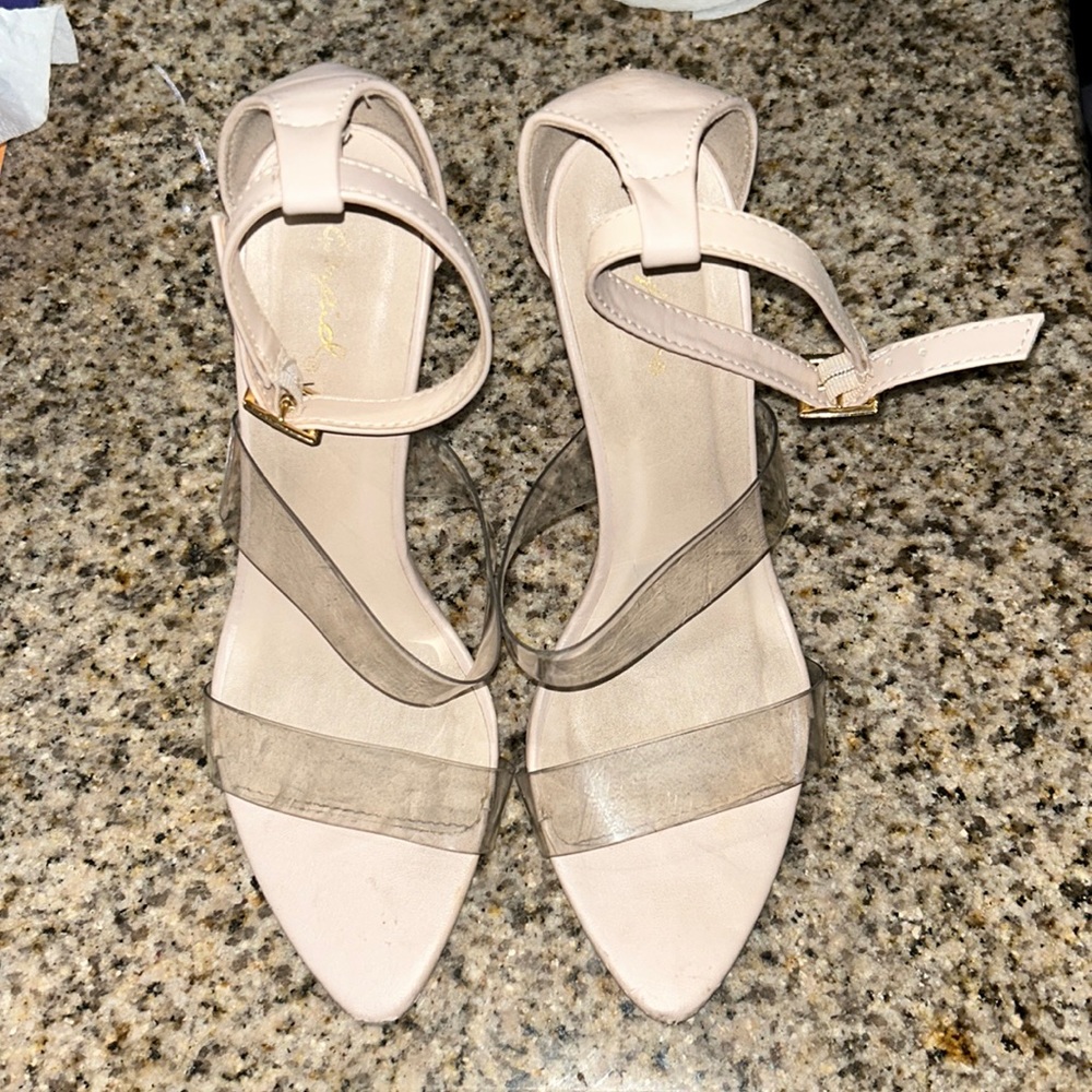Qupid Clear Stilletos - size 8